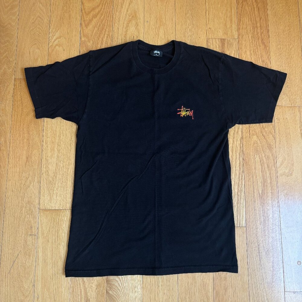 Stussy Flaming 8 Ball T Shirt M